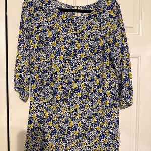 Old Navy Blue and Yellow Floral Dress